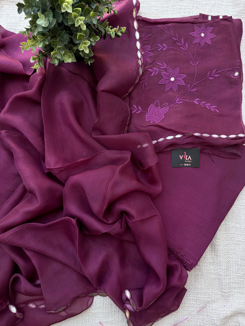 Embroidery Organza salwar material