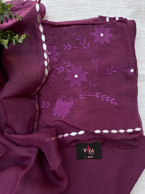 Embroidery Organza salwar material