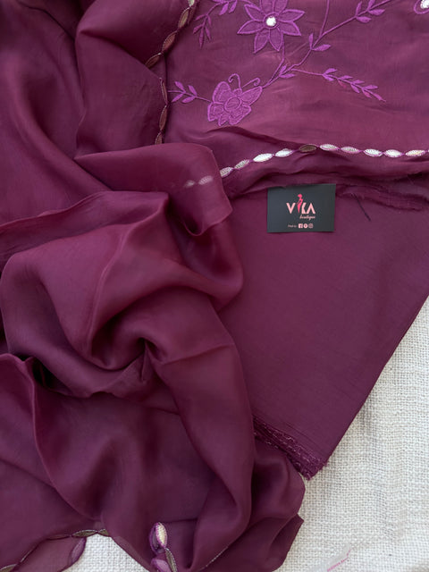 Embroidery Organza salwar material