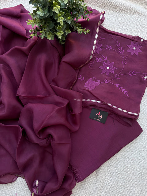 Embroidery Organza salwar material