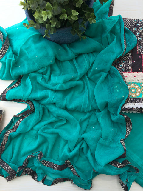 Mirror work cotton salwar material