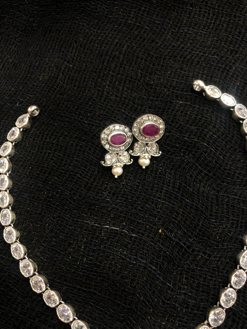925 silver white stone attigai