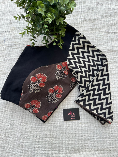 Ajrakh zigzag cotton blouse