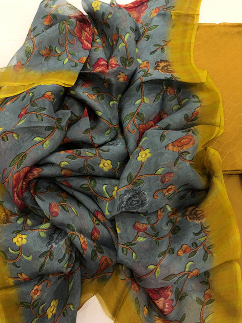 Self embroidery organza salwar material