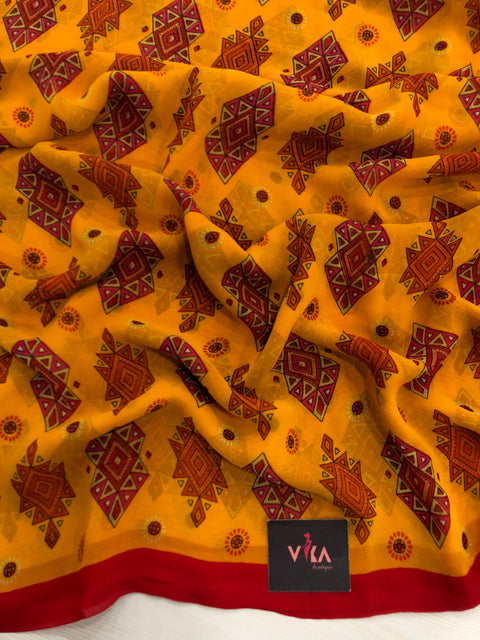 Premium printed georgette saree