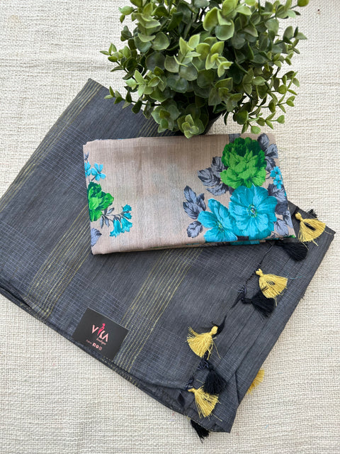 Jute khadi cotton saree