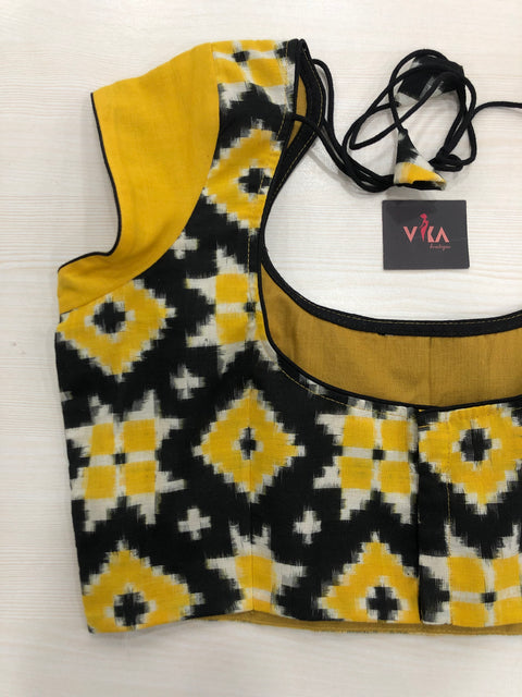 Yellow Telia Rumal Ikat cotton blouse