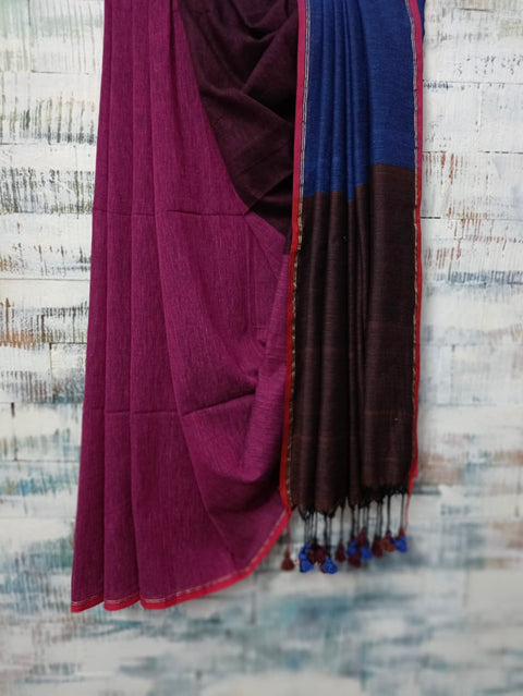 VIKHADI Tri colour pallu saree