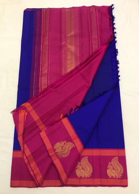 Blue korvai kanjeevaram silk saree