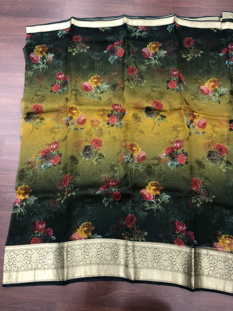 Floral printed pure Organza saree