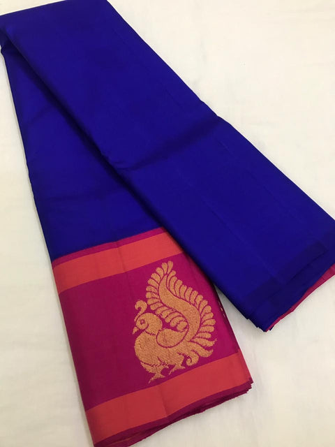 Blue korvai kanjeevaram silk saree