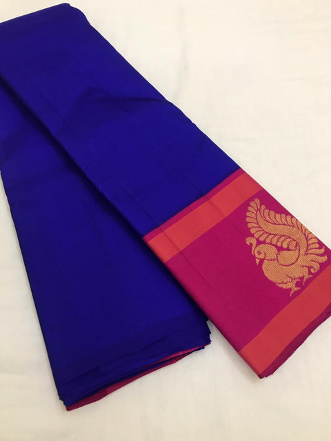 Blue korvai kanjeevaram silk saree