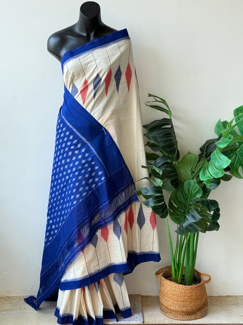 Handloom pure Ikat cotton saree