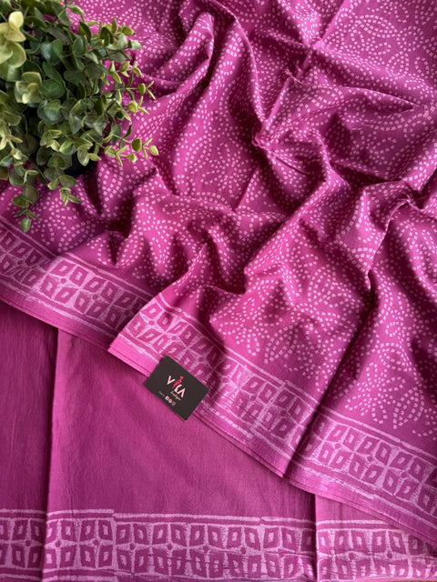 Printed mul cotton saree