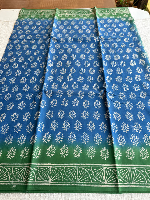 Printed mul cotton saree
