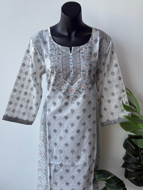 3XL Size Printed/Embroidery rayon kurti