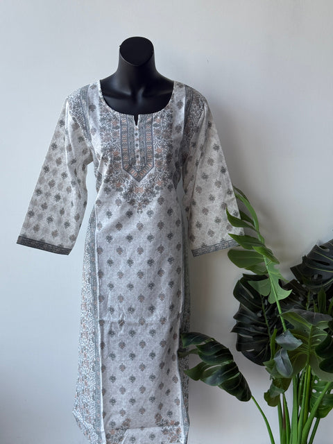 3XL Size Printed/Embroidery rayon kurti