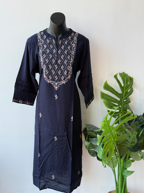 3XL Size Printed/Embroidery rayon kurti