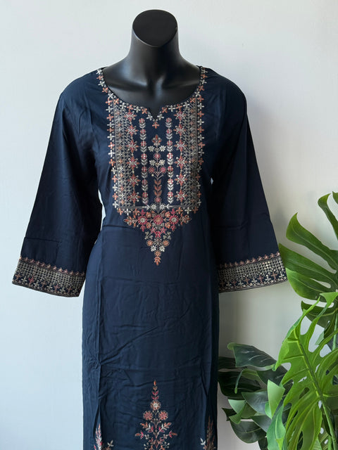 3XL Size Printed/Embroidery rayon kurti