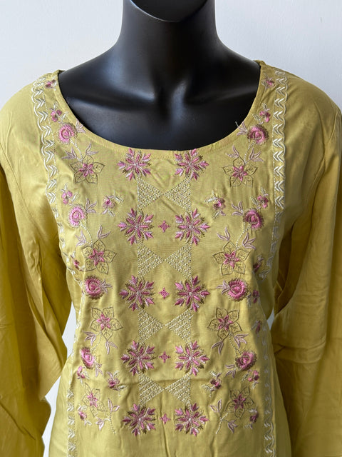 3XL Size Printed/Embroidery rayon kurti