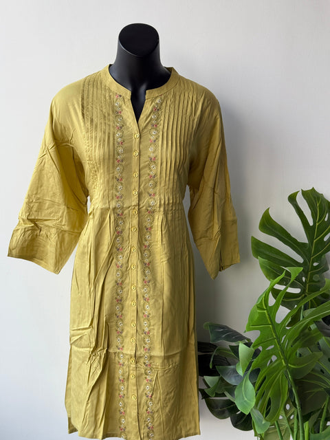 3XL Size Printed/Embroidery rayon kurti