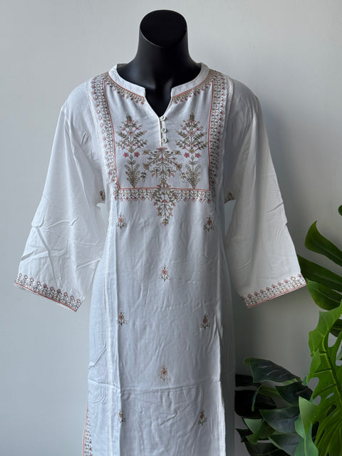 3XL Size Printed/Embroidery rayon kurti