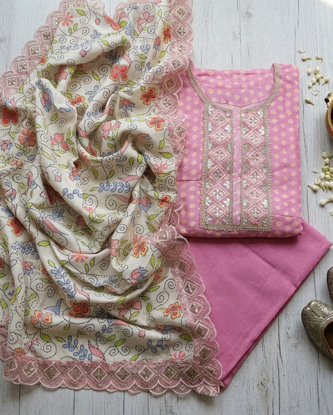 Semi stitched muslin salwar material
