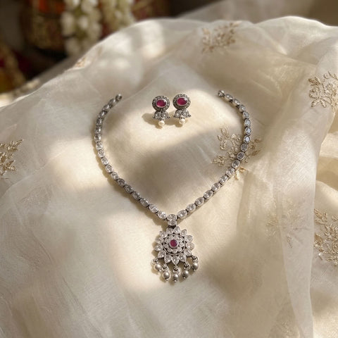 925 silver white stone attigai