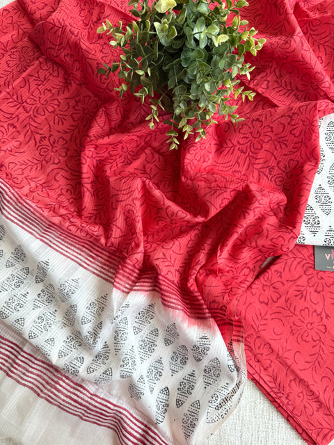 Dobby cotton salwar suit set - Red