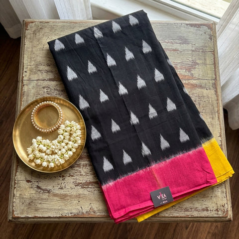 Handloom pure Ikat cotton saree