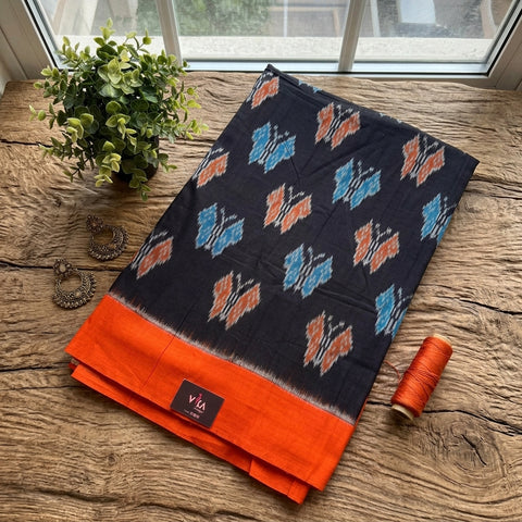 Handloom pure Ikat cotton saree