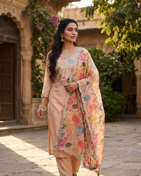 Printed cotton suit material