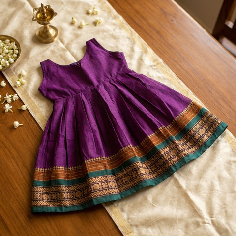 Purple cotton kids frock