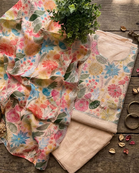 Printed cotton suit material