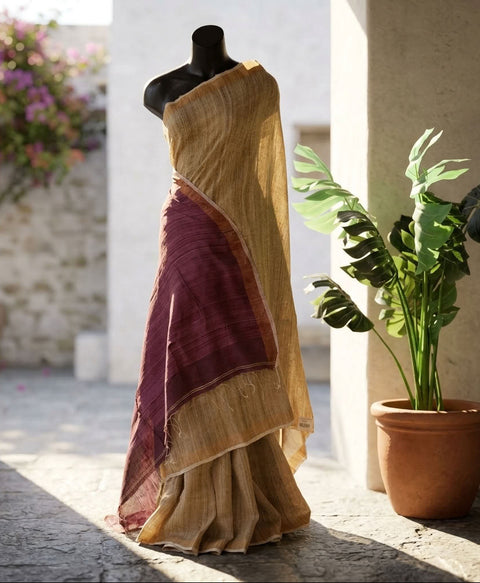 Ghicha silk saree with blouse