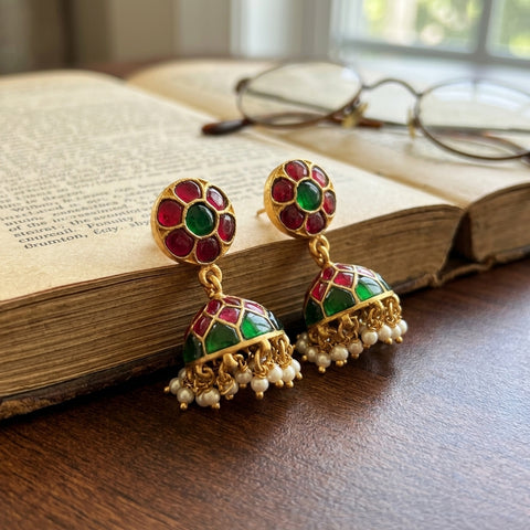 925 pure silver kundan Jhumka