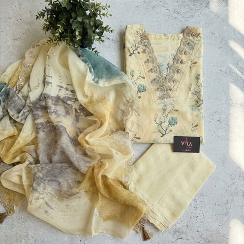Printed organza suit material