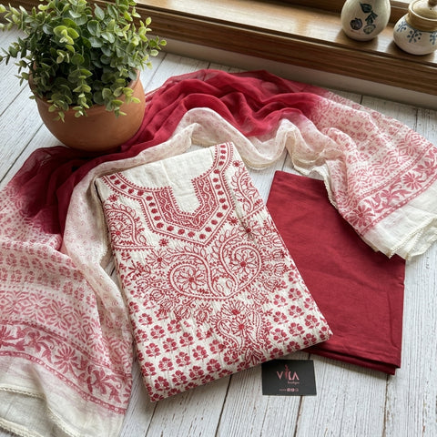Chikankari cotton salwar suit material