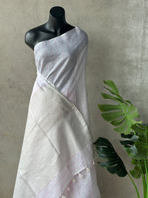 Bhagalpur Linen saree- pink