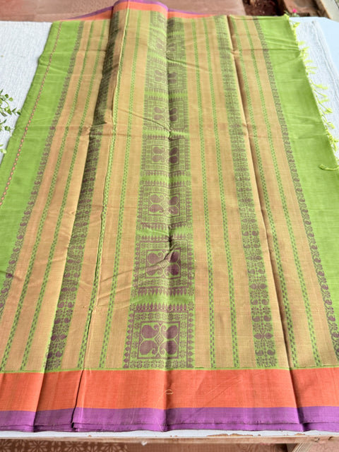Light green chettinad Cotton saree