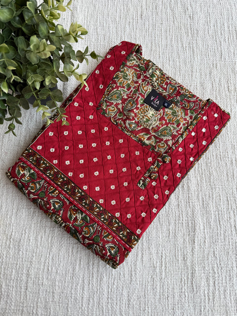 XL size mirror work printed cotton nighty