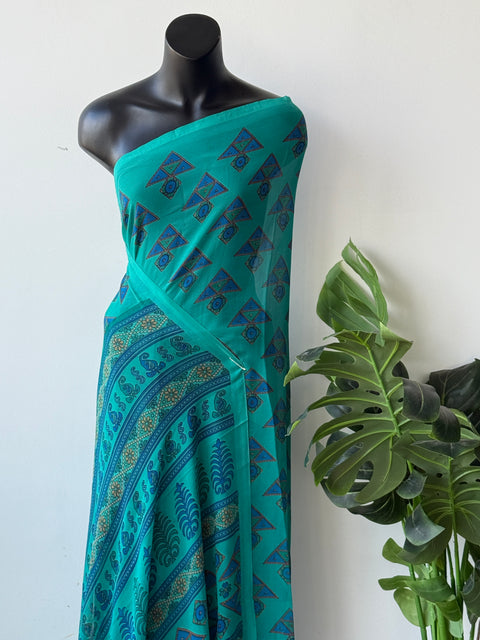 Printed georgette saree