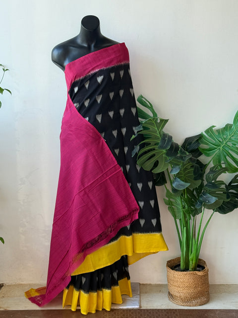 Handloom pure Ikat cotton saree