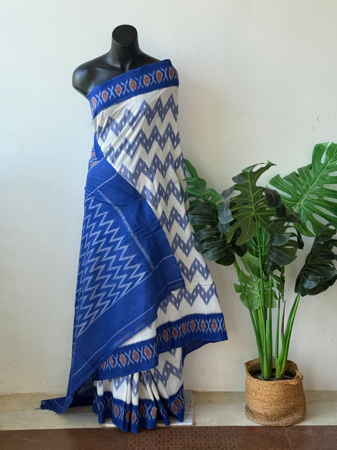 Handloom pure Ikat cotton saree