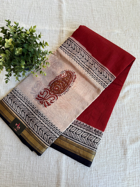 Maheswari border chanderi saree