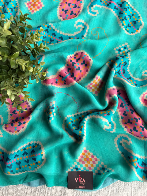 Floral printed georgette saree