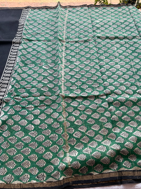 Bagru printed chanderi saree