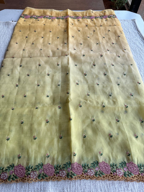 Cut work Crushed Gucchi silk saree