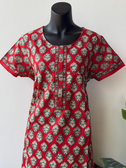 Printed cotton nighty