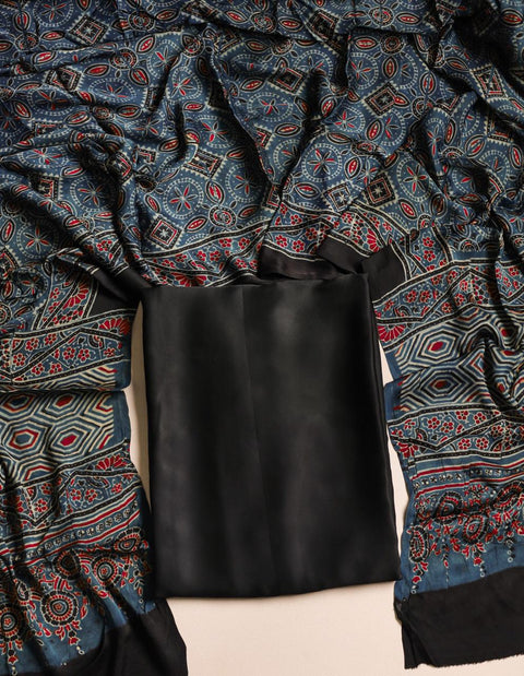 Modal silk top and printed dupatta